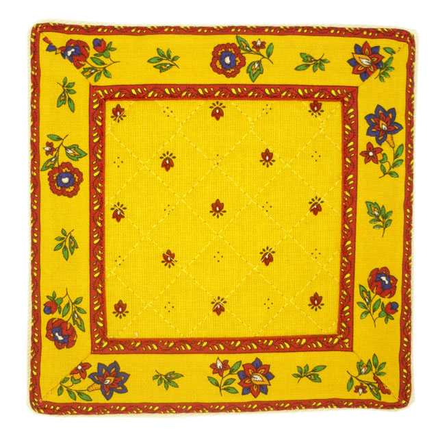 French Provence coaster (Calissons flowers. yellow)
